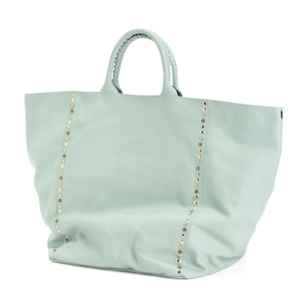 Antonio Cristiano Leather Studded Satchel Hobo Bag